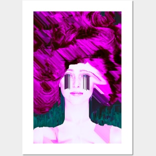 Glitch Girl Vaporwave Glitch Art Posters and Art